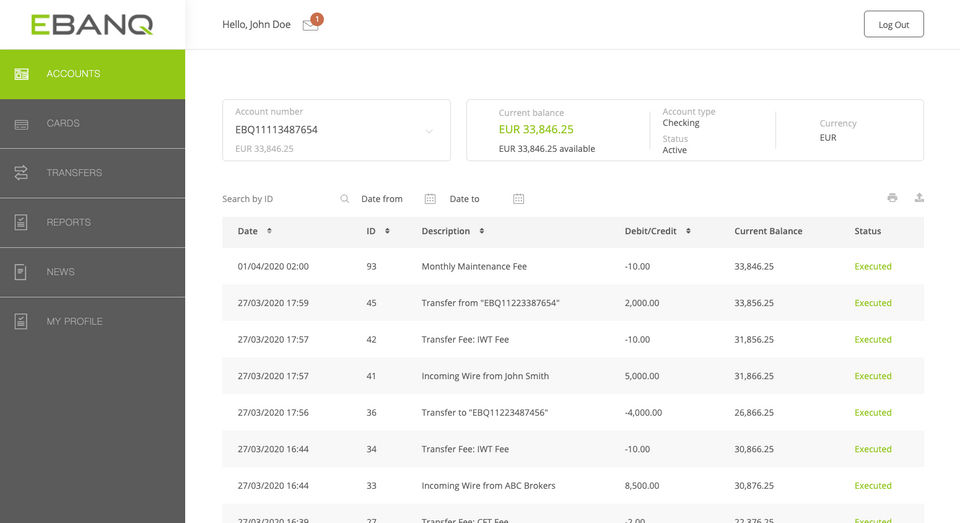 EBANQ screenshot 2