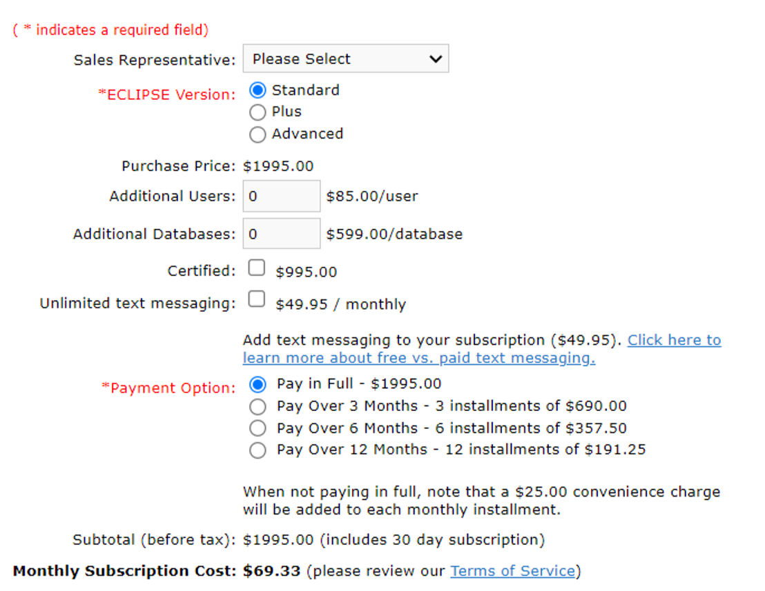 Eclipse PM pricing 1