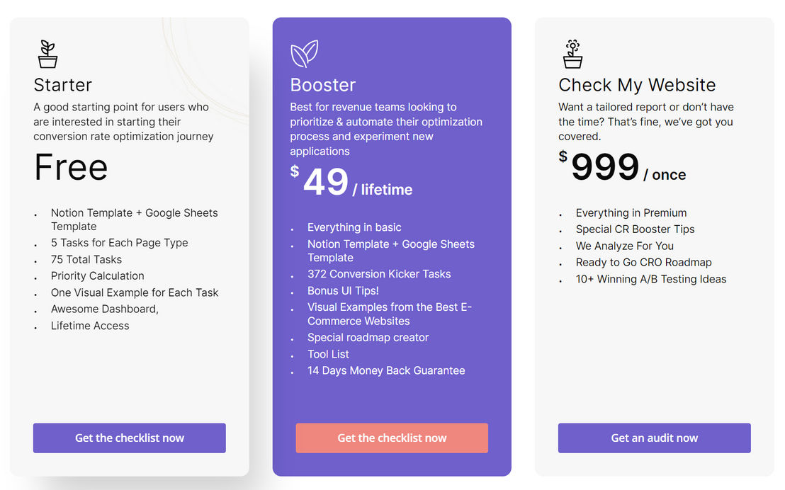 Ecomm Checklist pricing 1