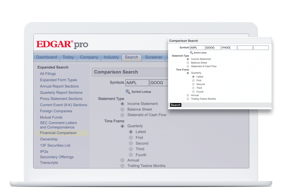 EDGAR Online screenshot 4