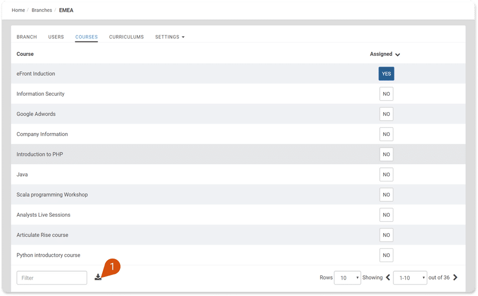 eFront screenshot 3