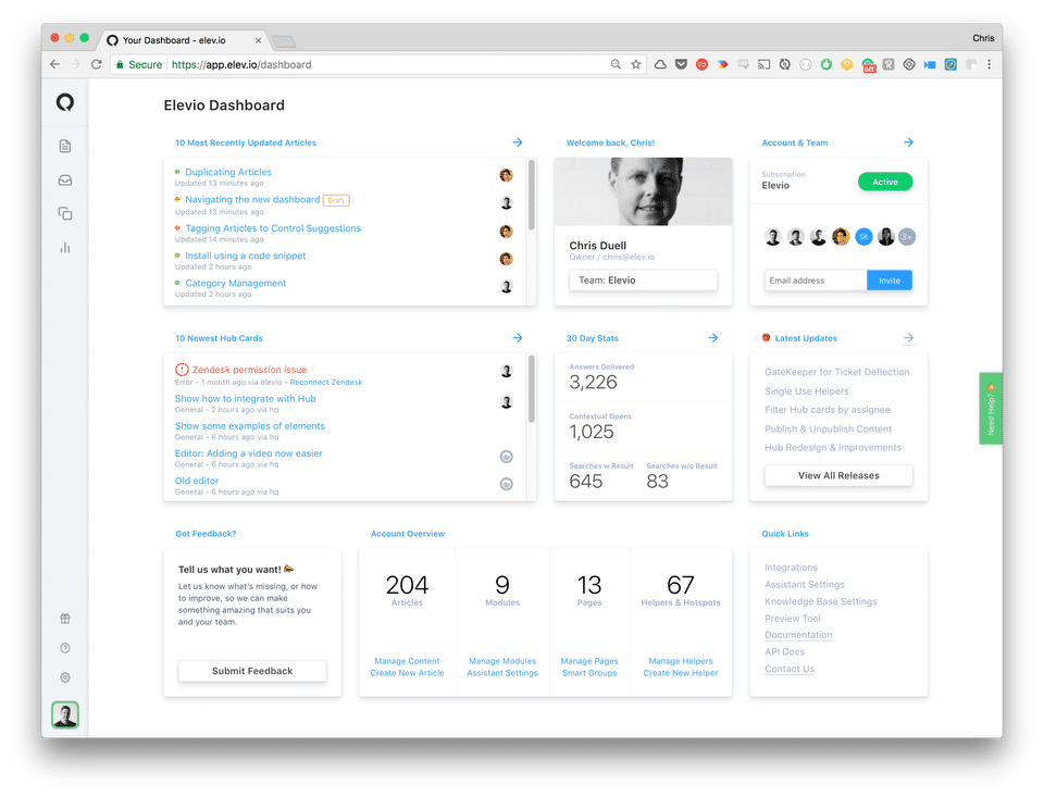 Elevio screenshot 2