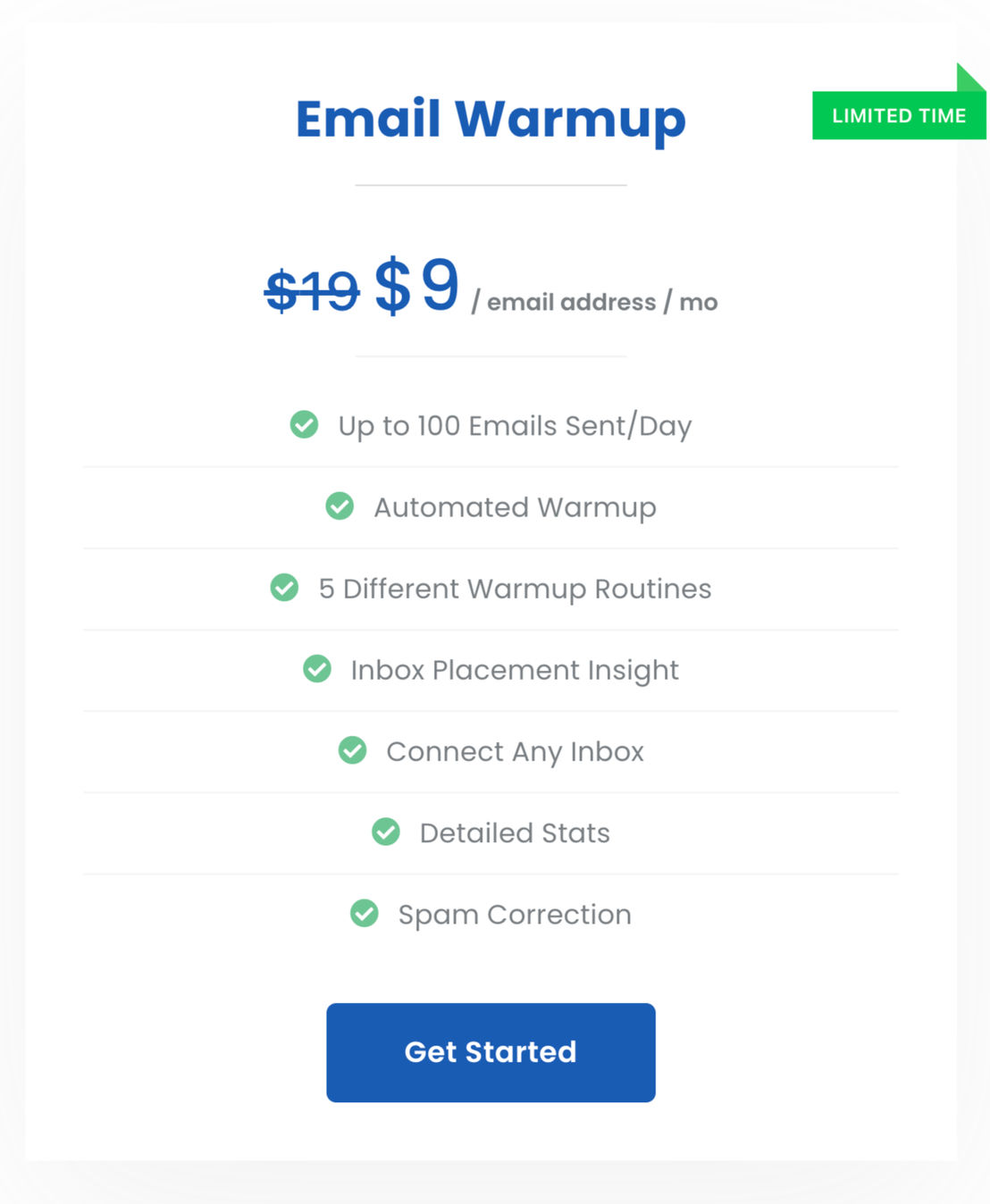 Email Warmup by Boxward pricing 1