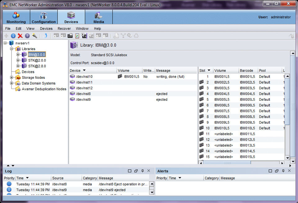 EMC NetWorker screenshot