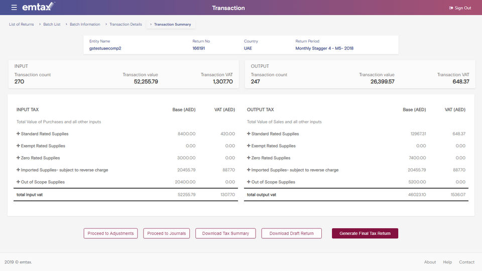 Emtax screenshot 2