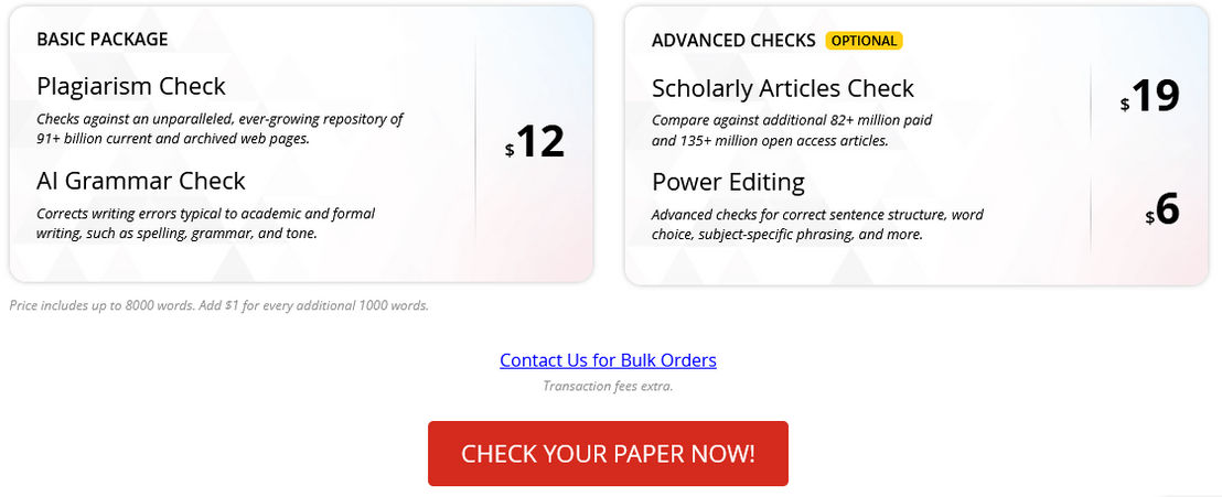 Enago Plagiarism Checker pricing 1