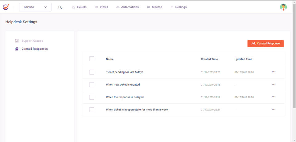 EngageBay Helpdesk System screenshot