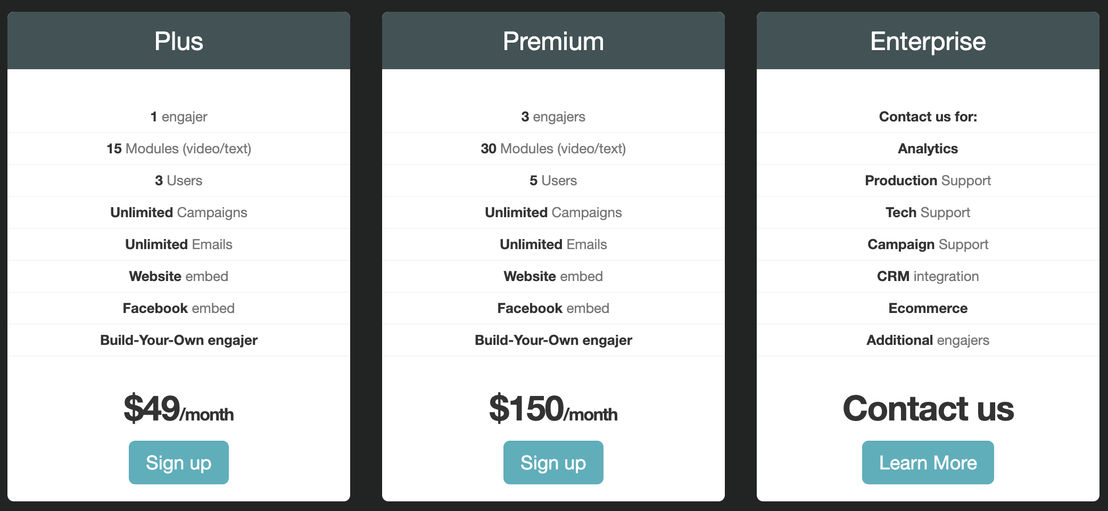 Engajer pricing 1