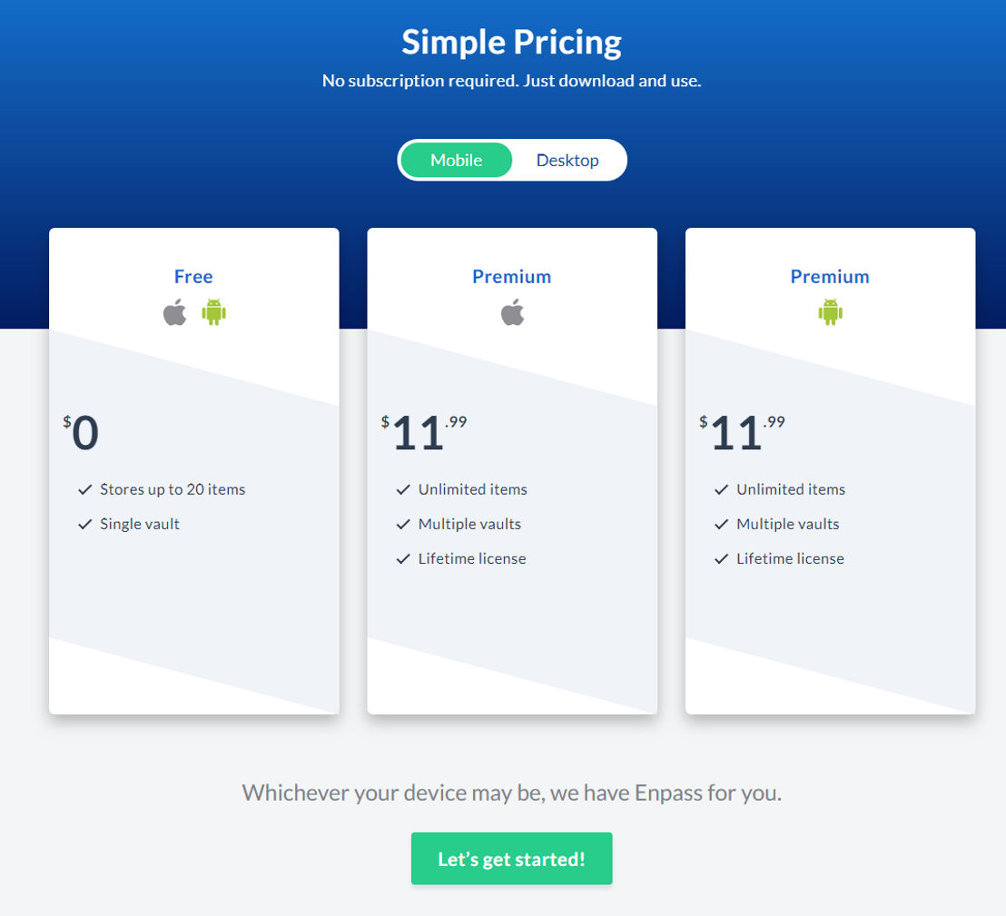 Enpass pricing 1