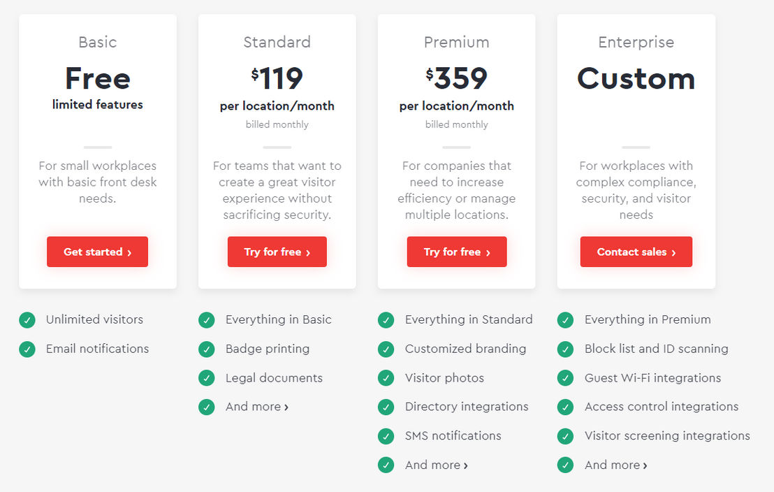 Envoy Visitors pricing 1