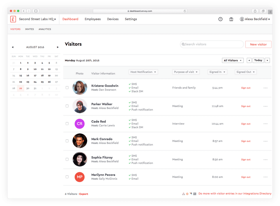 Envoy Visitors screenshot 2