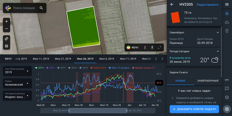 EOS Crop Monitoring screenshot