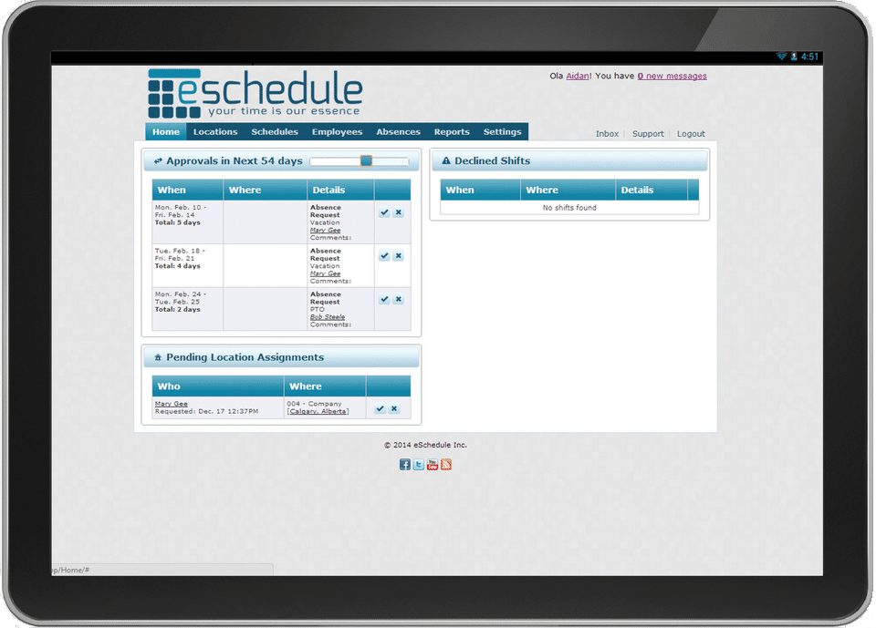 eSchedule screenshot 1