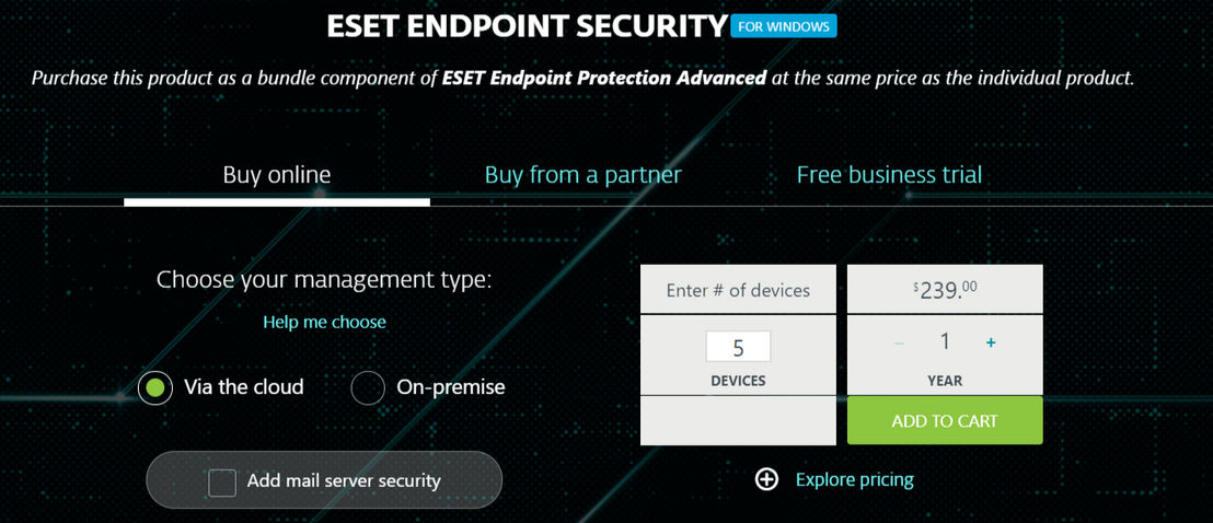 ESET Endpoint Security pricing 1
