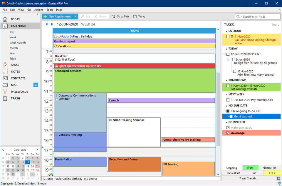 EssentialPIM screenshot 4
