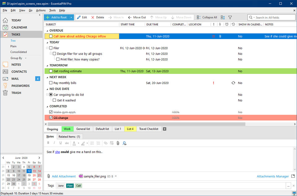 EssentialPIM screenshot 3