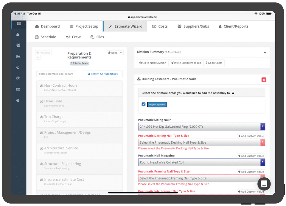 Estimator360 screenshot 1