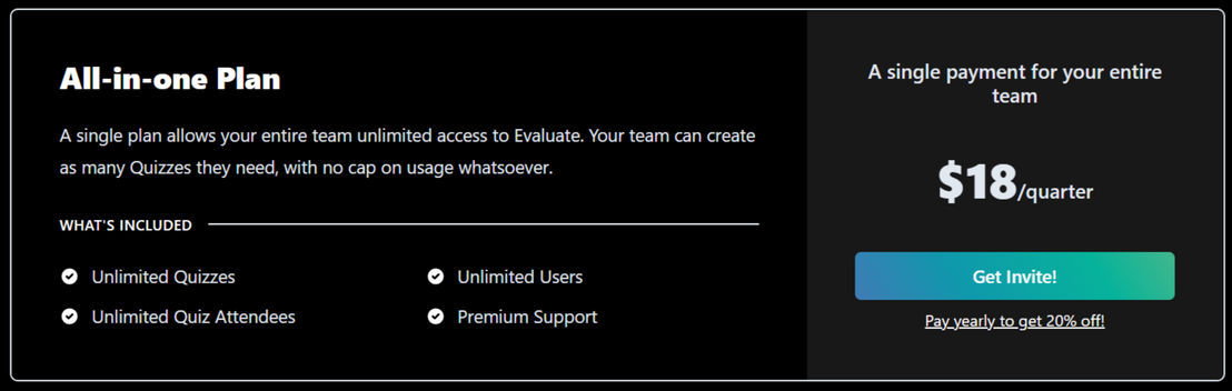 Evaluate pricing 1