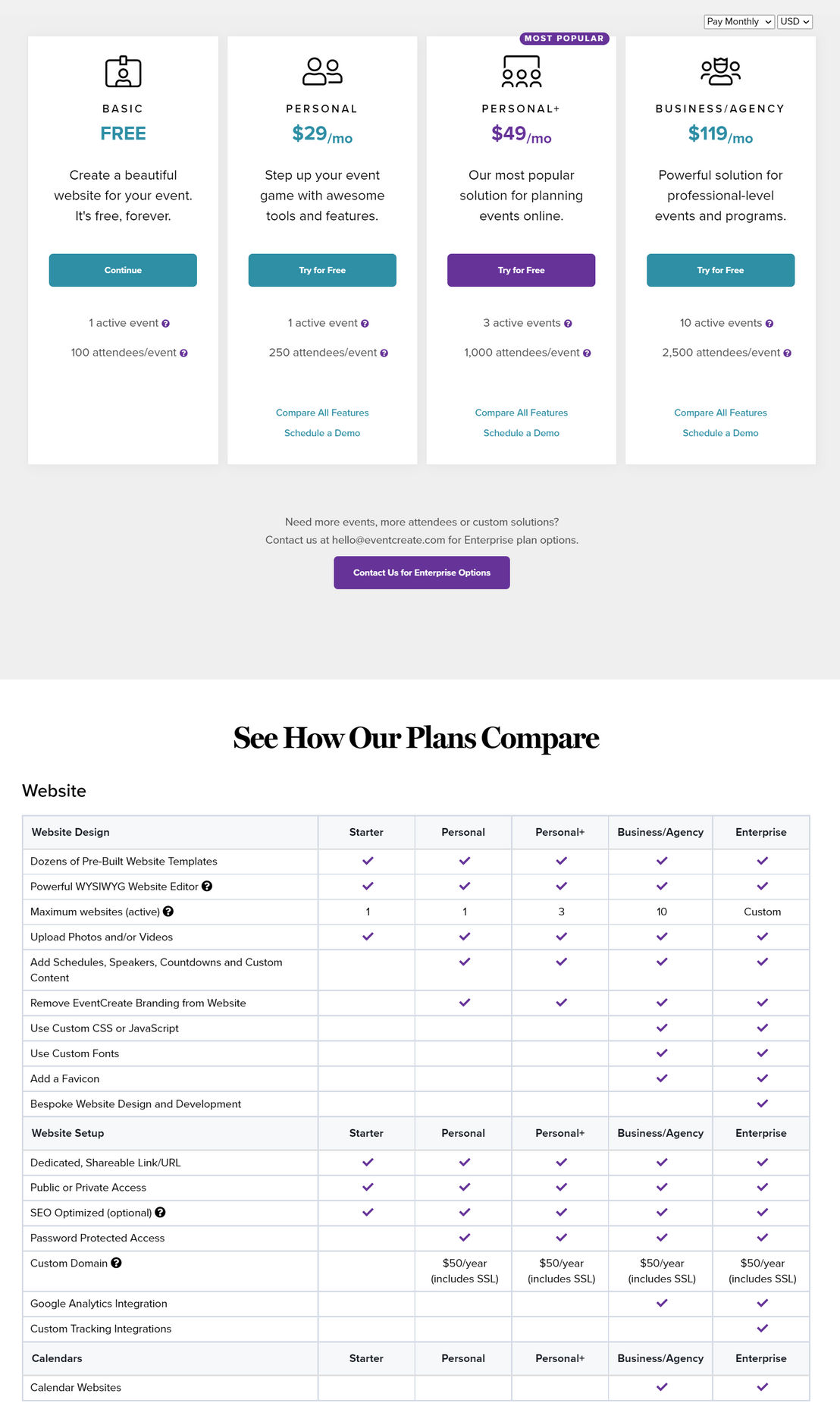EventCreate pricing