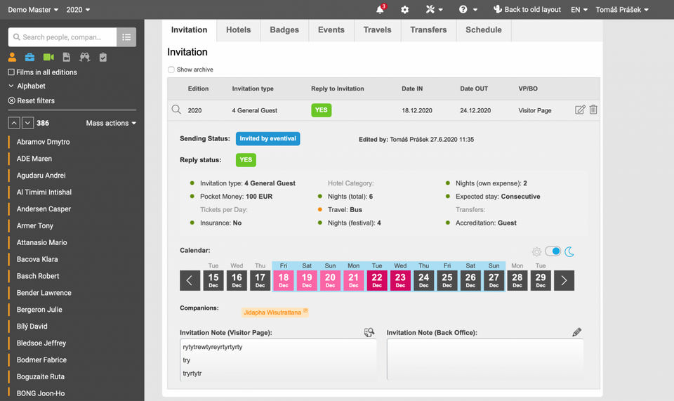 Eventival screenshot 2