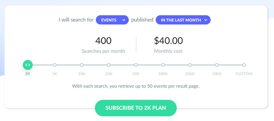 Event Registry pricing 1