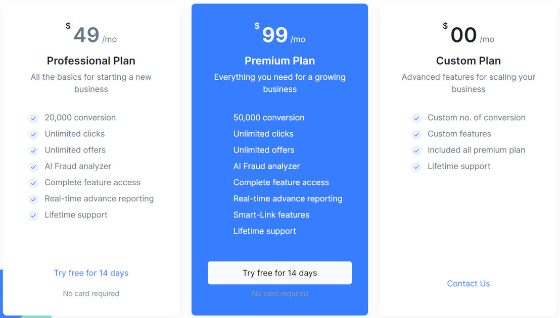 Evotrack pricing 1