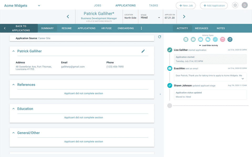 ExactHire Applicant Tracking screenshot 2