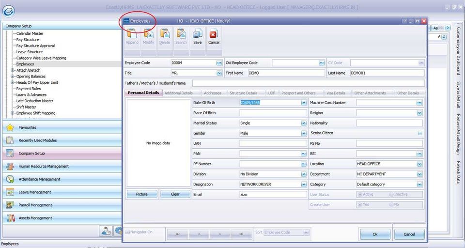 exactllyHRMS screenshot 2