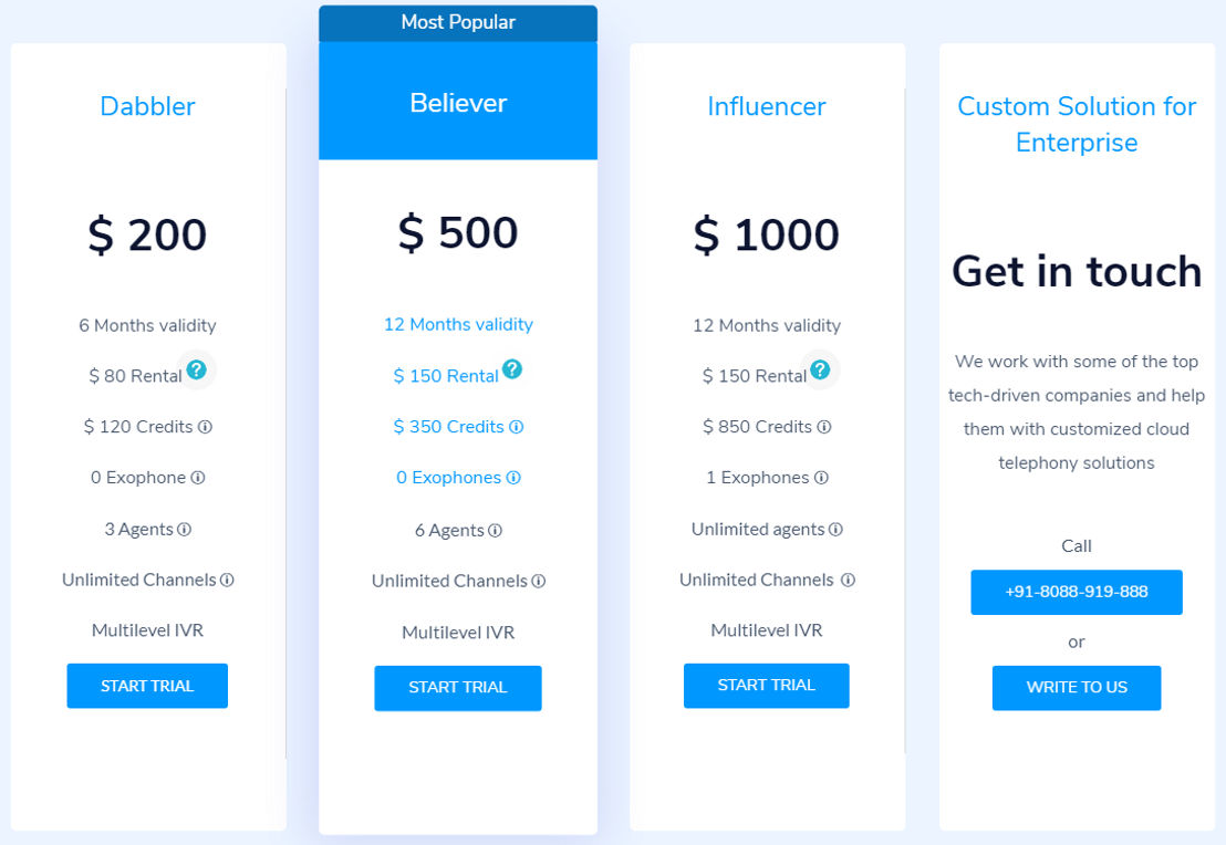 Exotel pricing 1