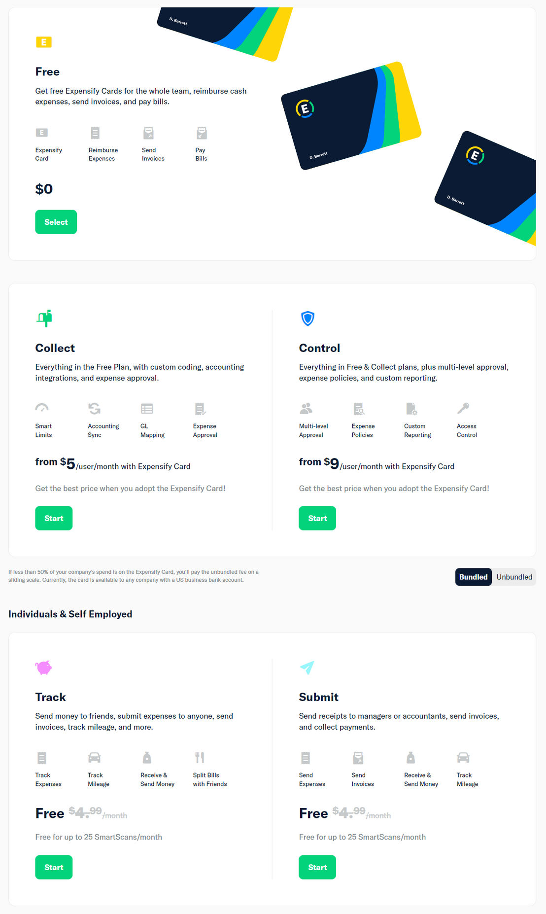 Expensify pricing 1