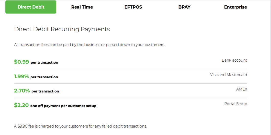 Ezidebit pricing 1