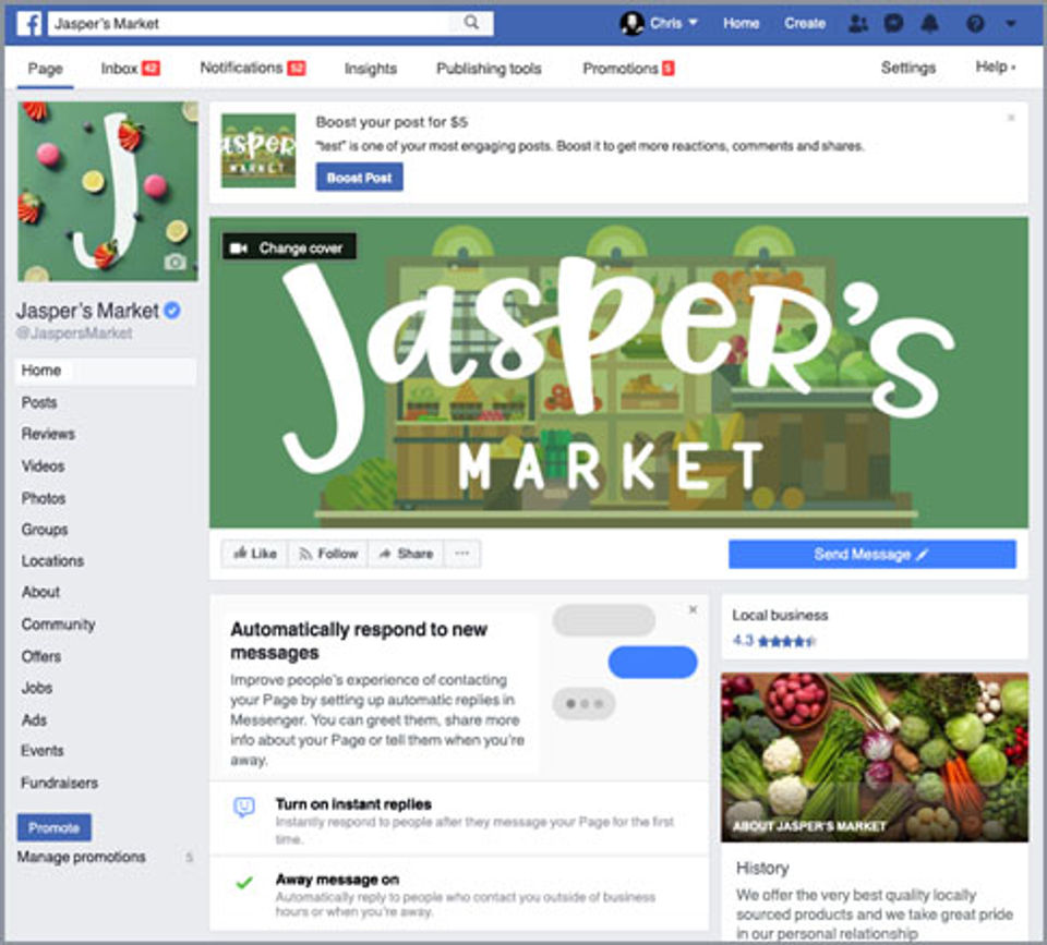 Facebook Pages Manager screenshot 1
