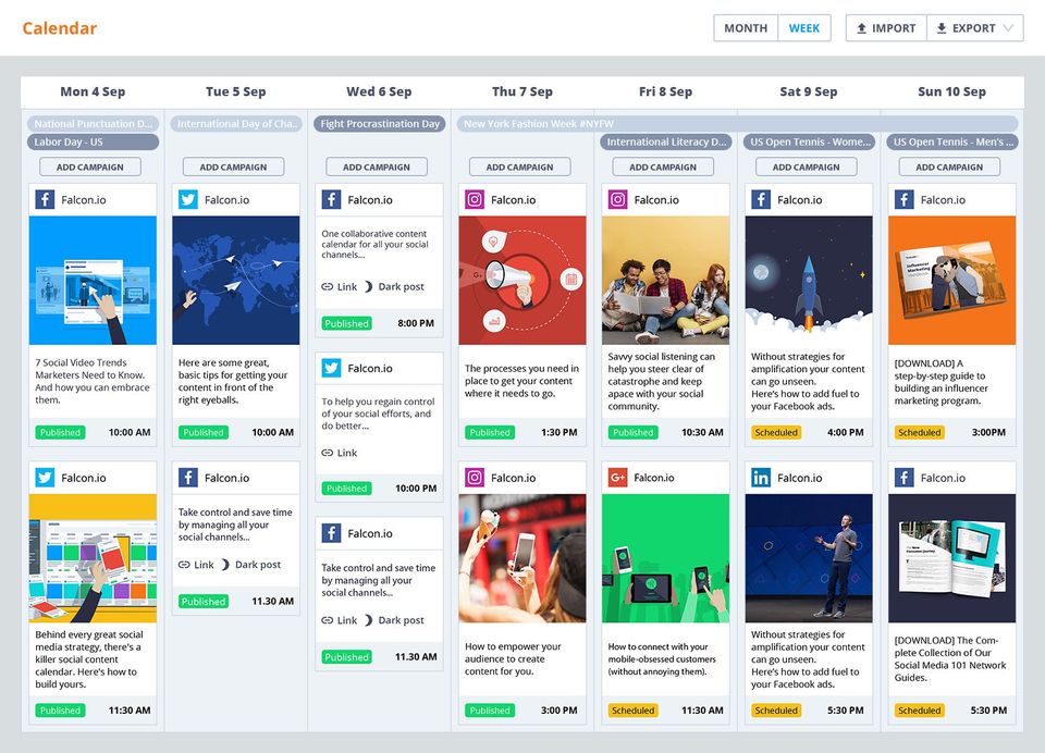 Falcon.io screenshot 2