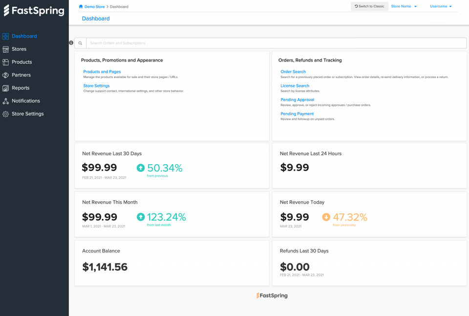 FastSpring screenshot 2