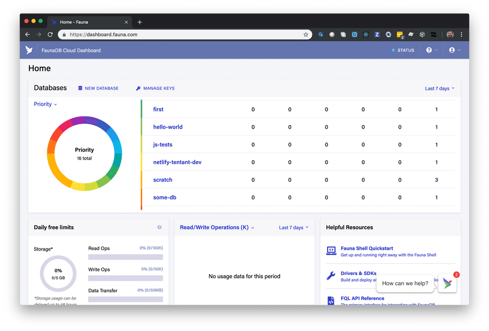 FaunaDB screenshot 1