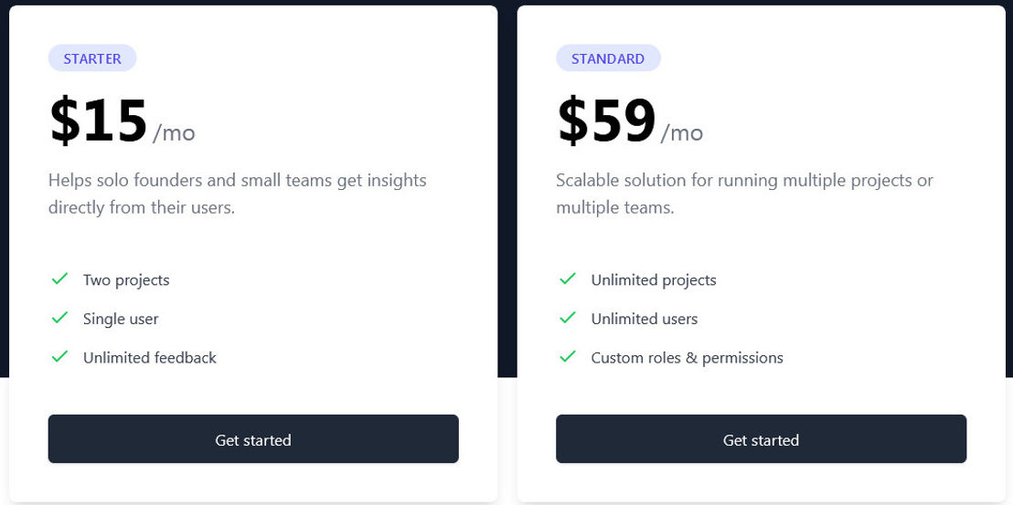 Feedbakk.io pricing 1