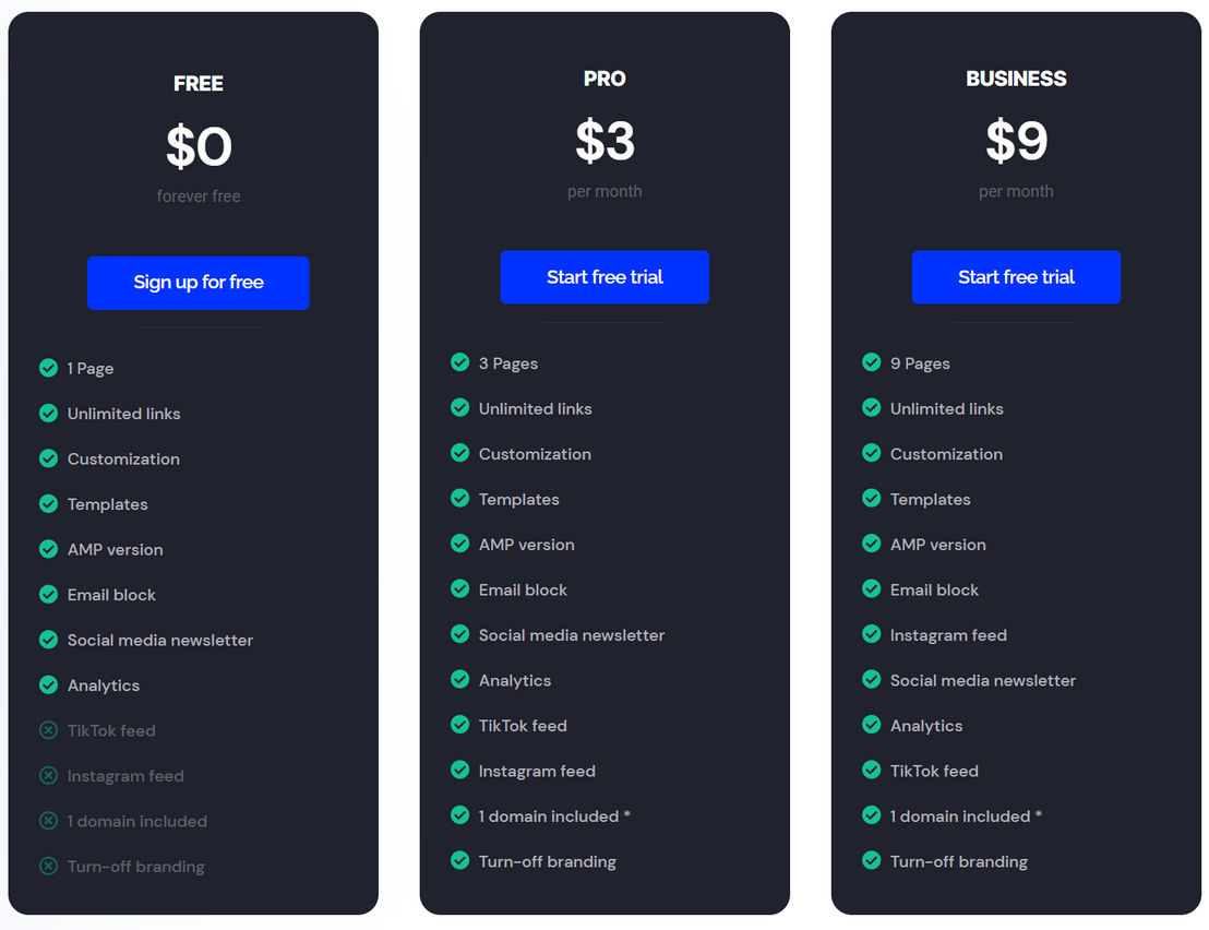 Feed.link pricing 1