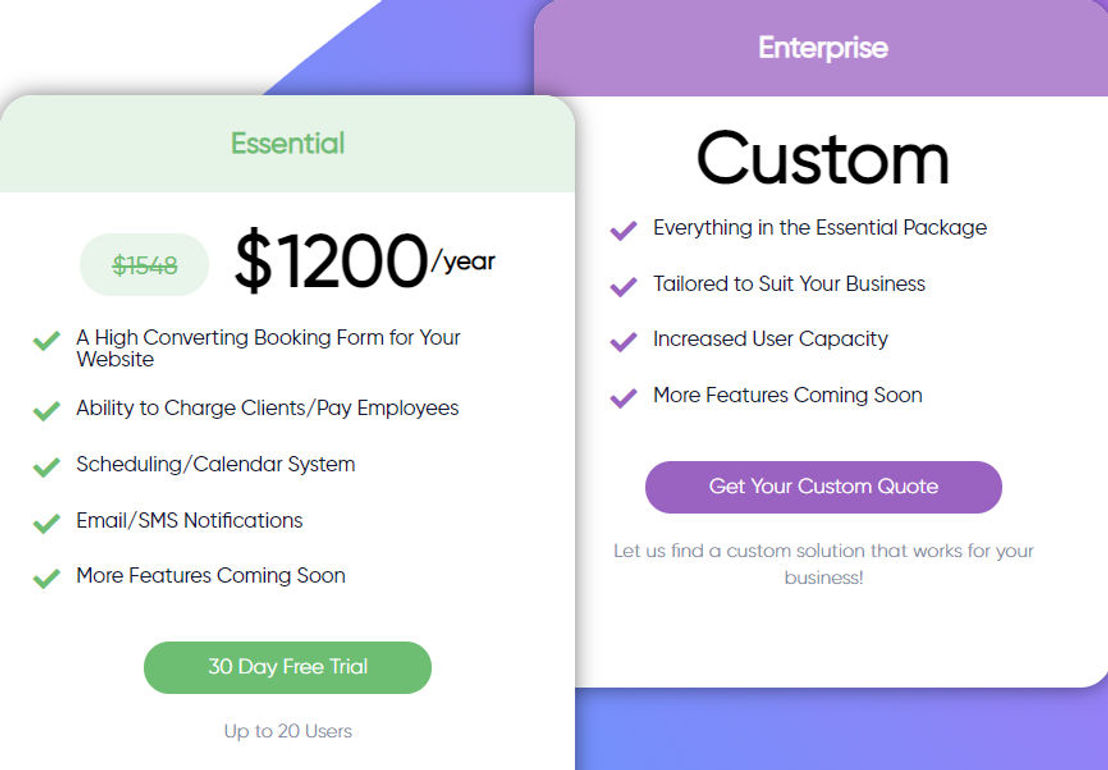 Fig Booking Software pricing 2