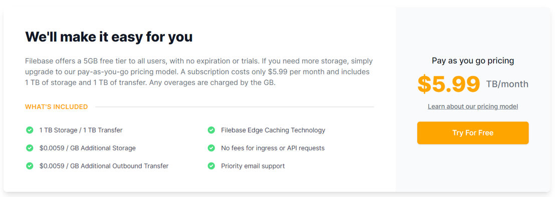 Filebase pricing 1