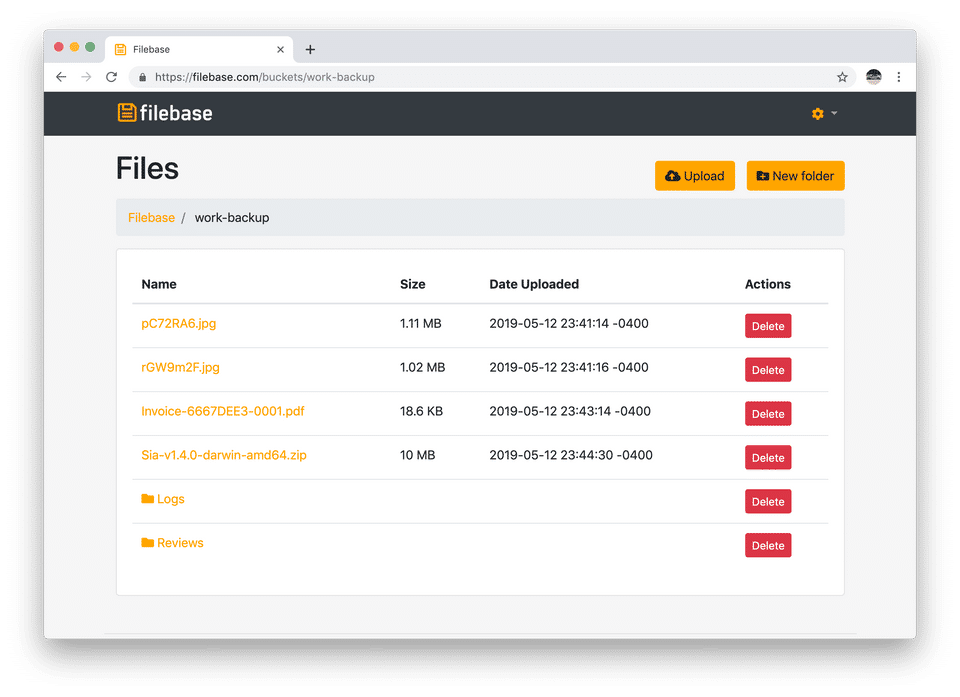 Filebase screenshot 2