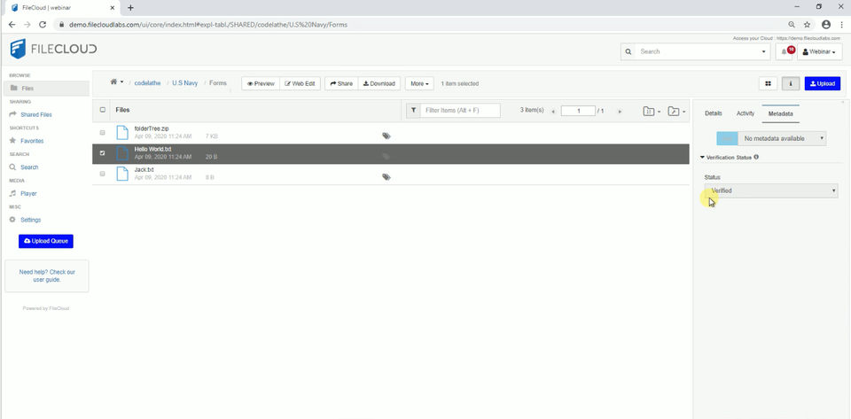 FileCloud screenshot 2