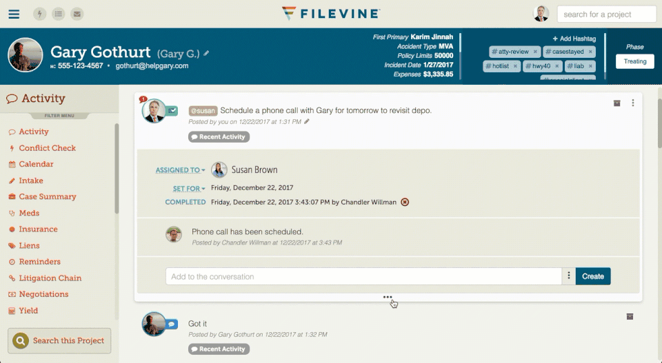 Filevine screenshot 1