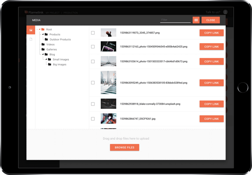 Flamelink CMS screenshot