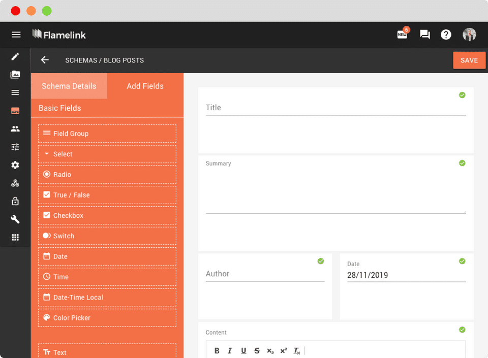 Flamelink CMS screenshot