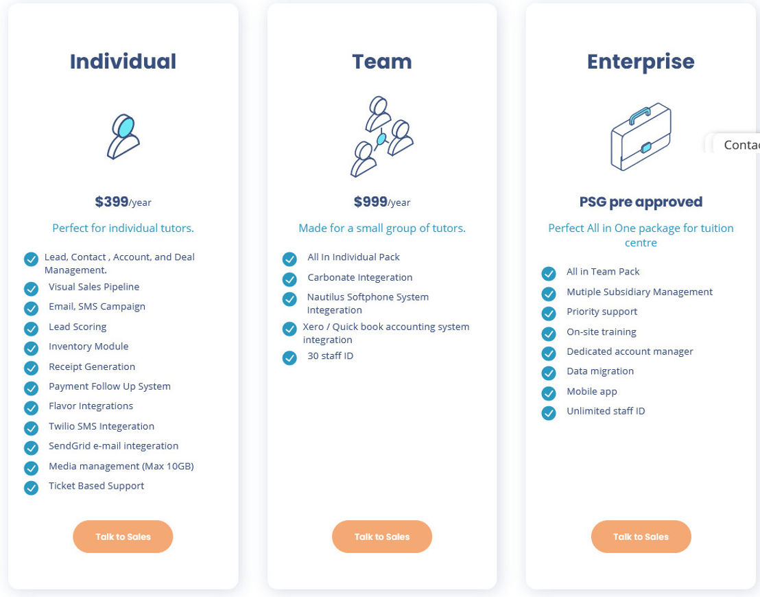 Flavor CRM pricing 1