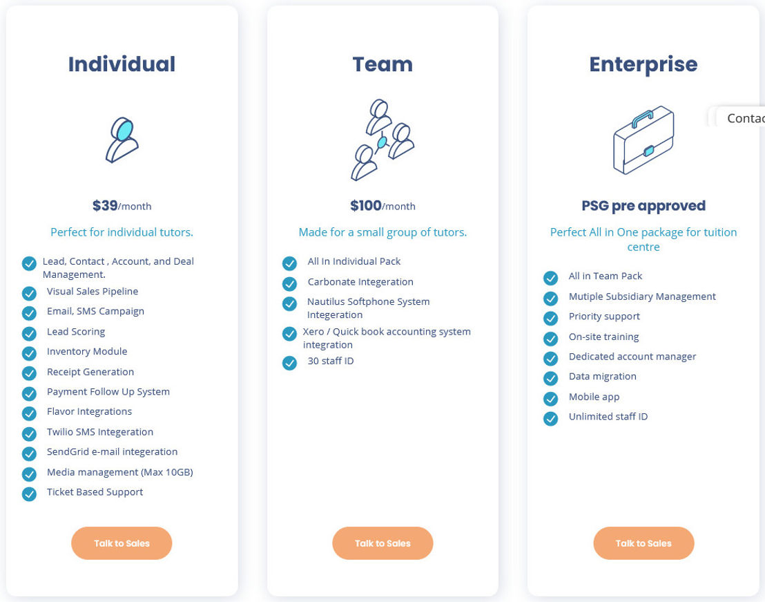 Flavor CRM pricing 2