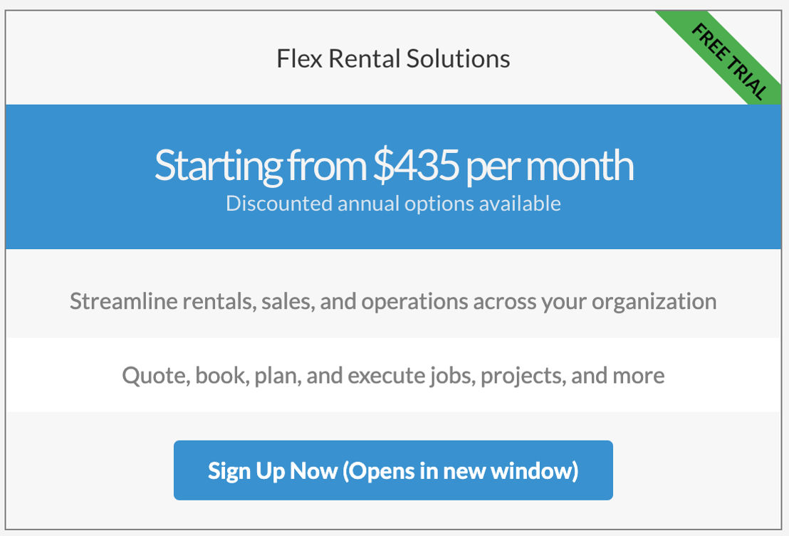 Flex Rental Solutions pricing 1