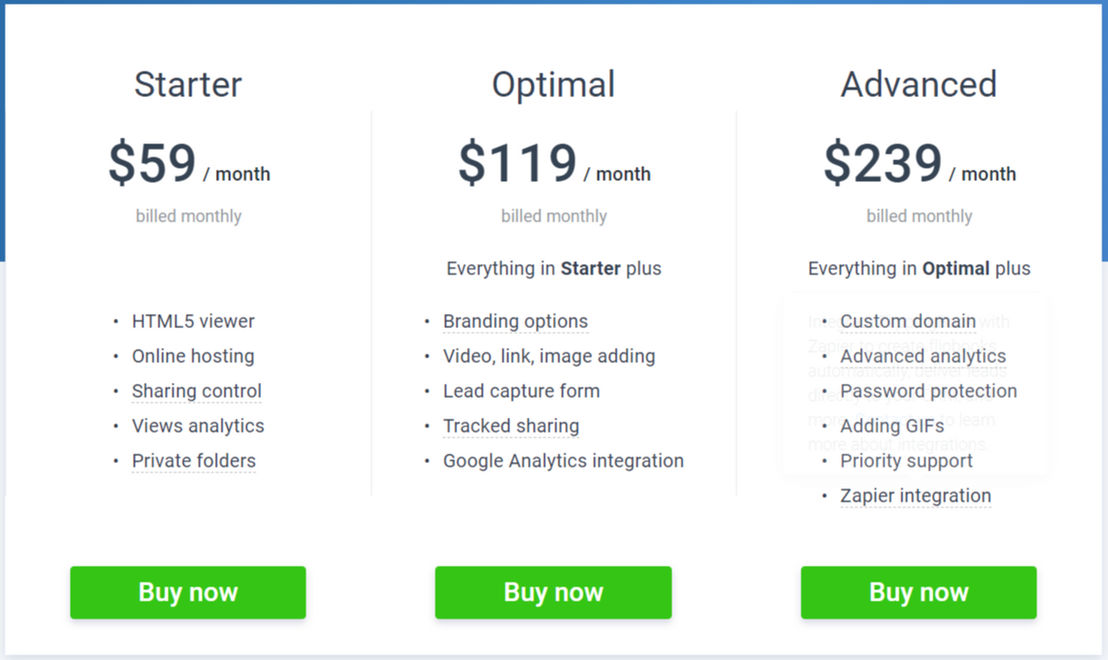 FlippingBook pricing 1