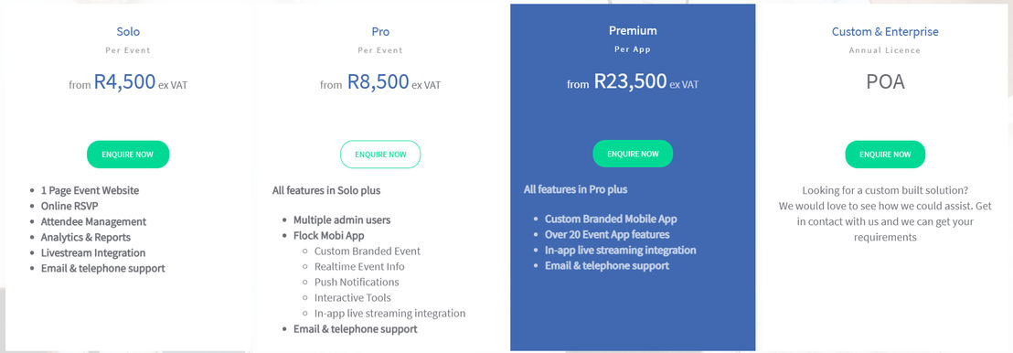 Flock Eventing Platform pricing 1