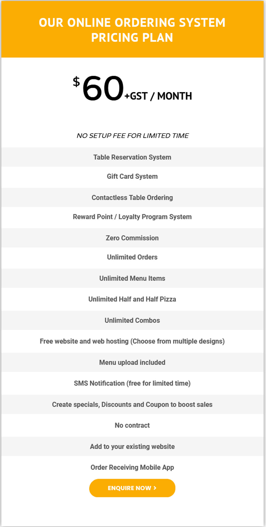 Foodship pricing 1